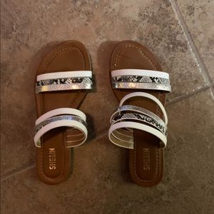 Shein white and black snake skin sandals. size 8, great condition worn once